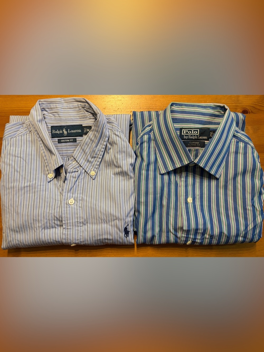 Polo Ralph Lauren Men’s Medium Button Down Shirt Bundle Custom & Classic Fit Str